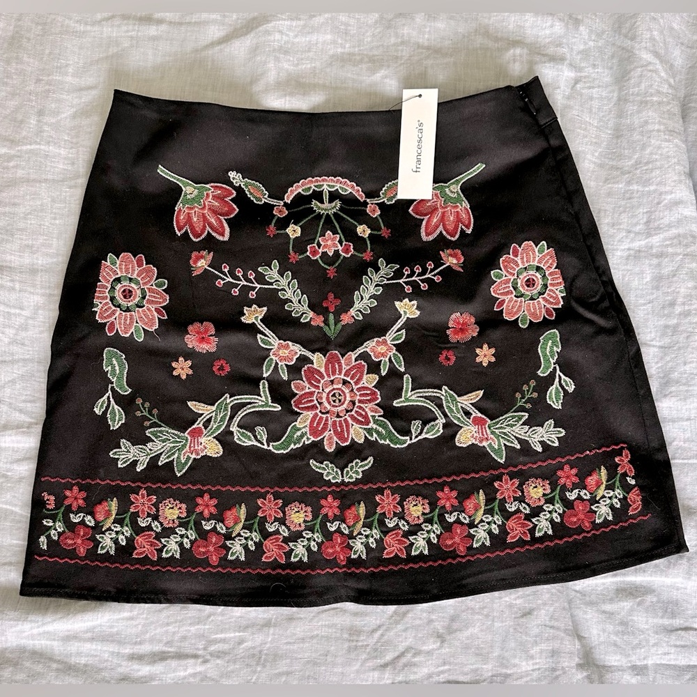 Francesca Black Mini Skirt- Brand New- sz M
